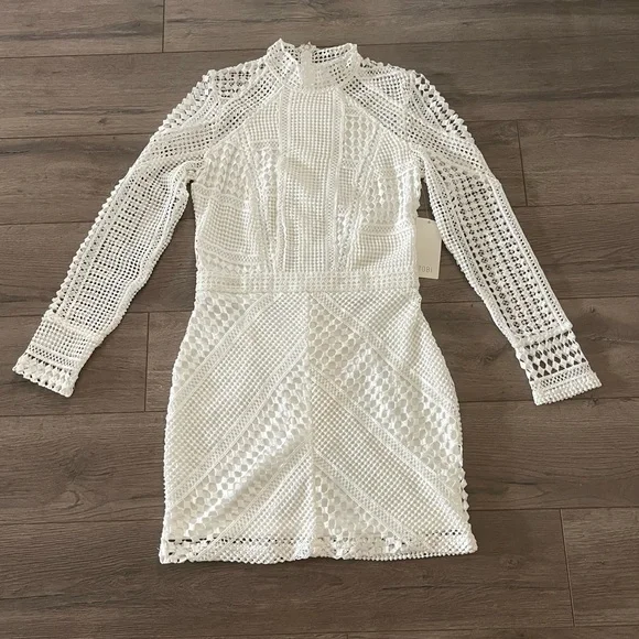 Tobi Dresses | Tobi White Lace Overlay Longsleeve Mini Dress. | Color: White | Size: M | Arkinemond's Closet Tobi Dresses | Tobi White Lace Overlay Longsleeve Mini Dress. | Color: White | Size: M | Arkinemond's Closet